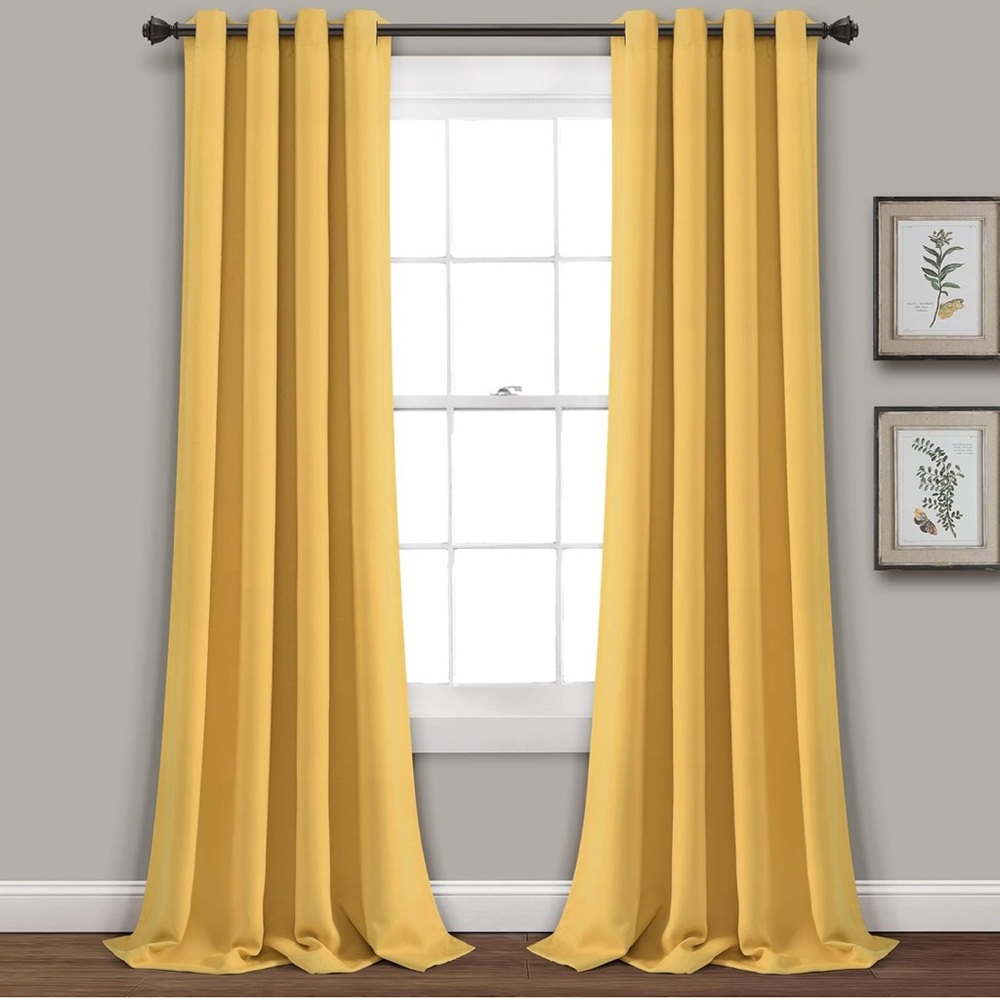108”L 52”W Grommet Yellow Curtains